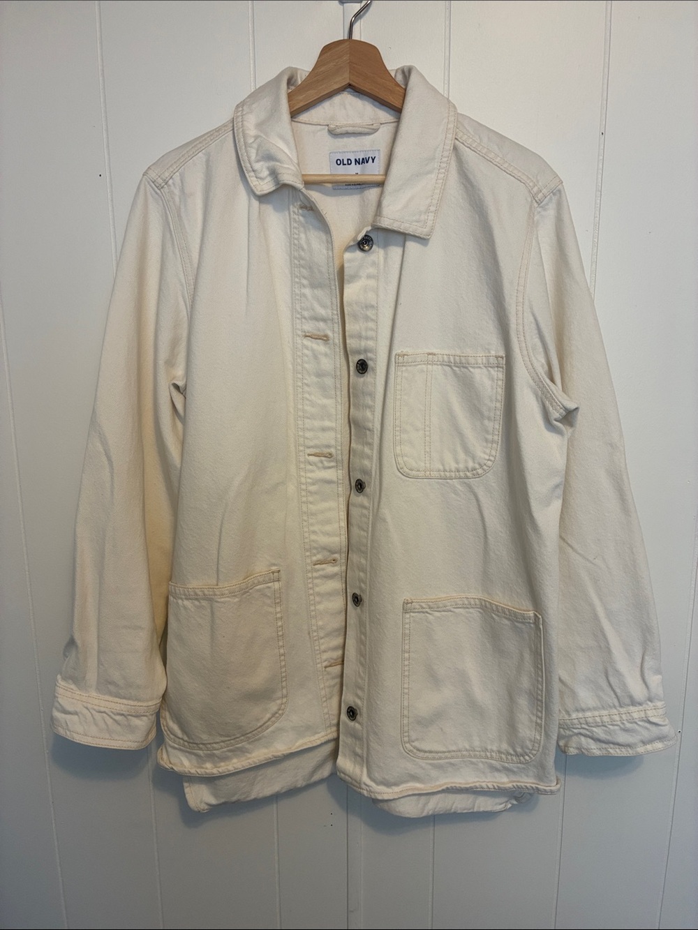 Old Navy Neutral Cream Button-Front Barn Jacket